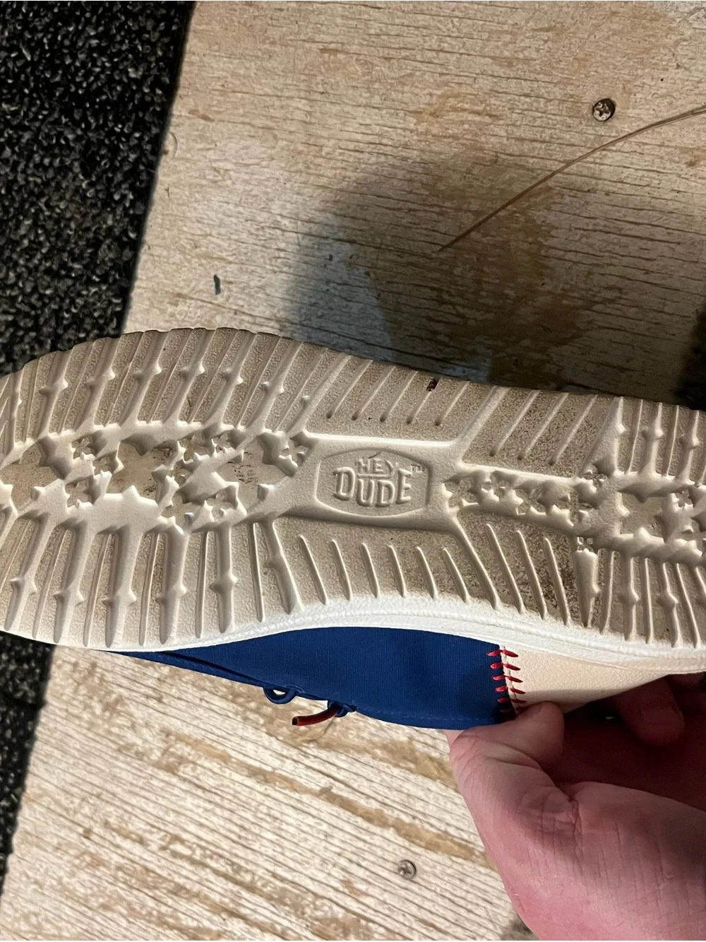 Hey Dude Navy Blue Slip-Ons with Red and White Accents MLB Chicago cubs - Picture 2 of 3